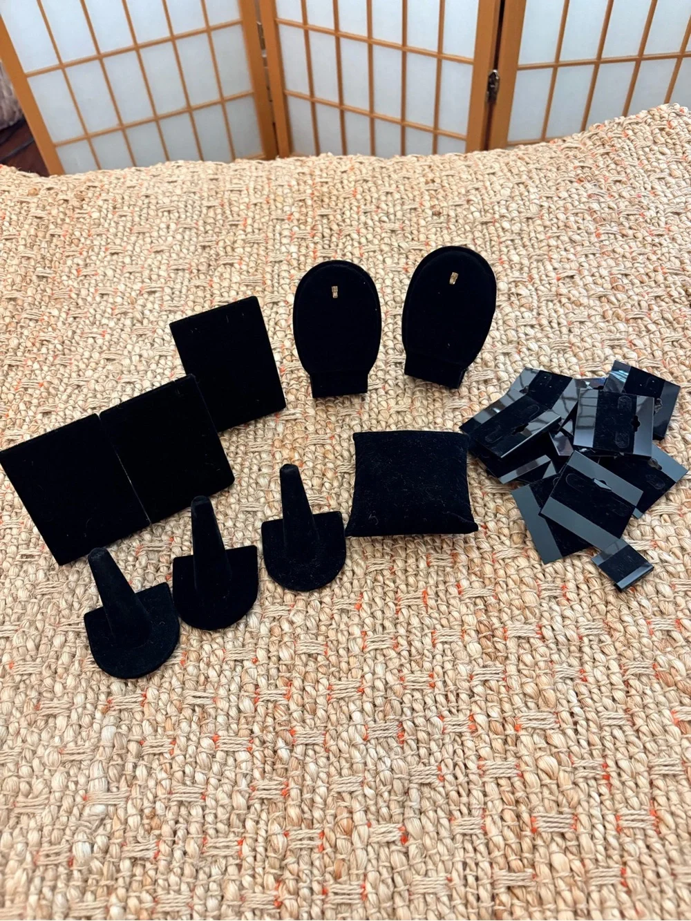 Black Velvet Jewelry Display & Organizer Set - Elegant Home Storage